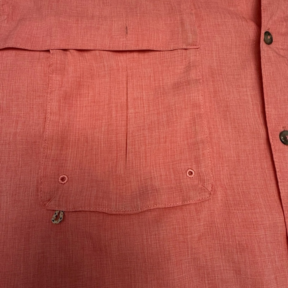 Magellan Fish Gear Button Down Shirt XL Coral Short Sleeve Fishing Outdoor Light - Picture 5 of 11